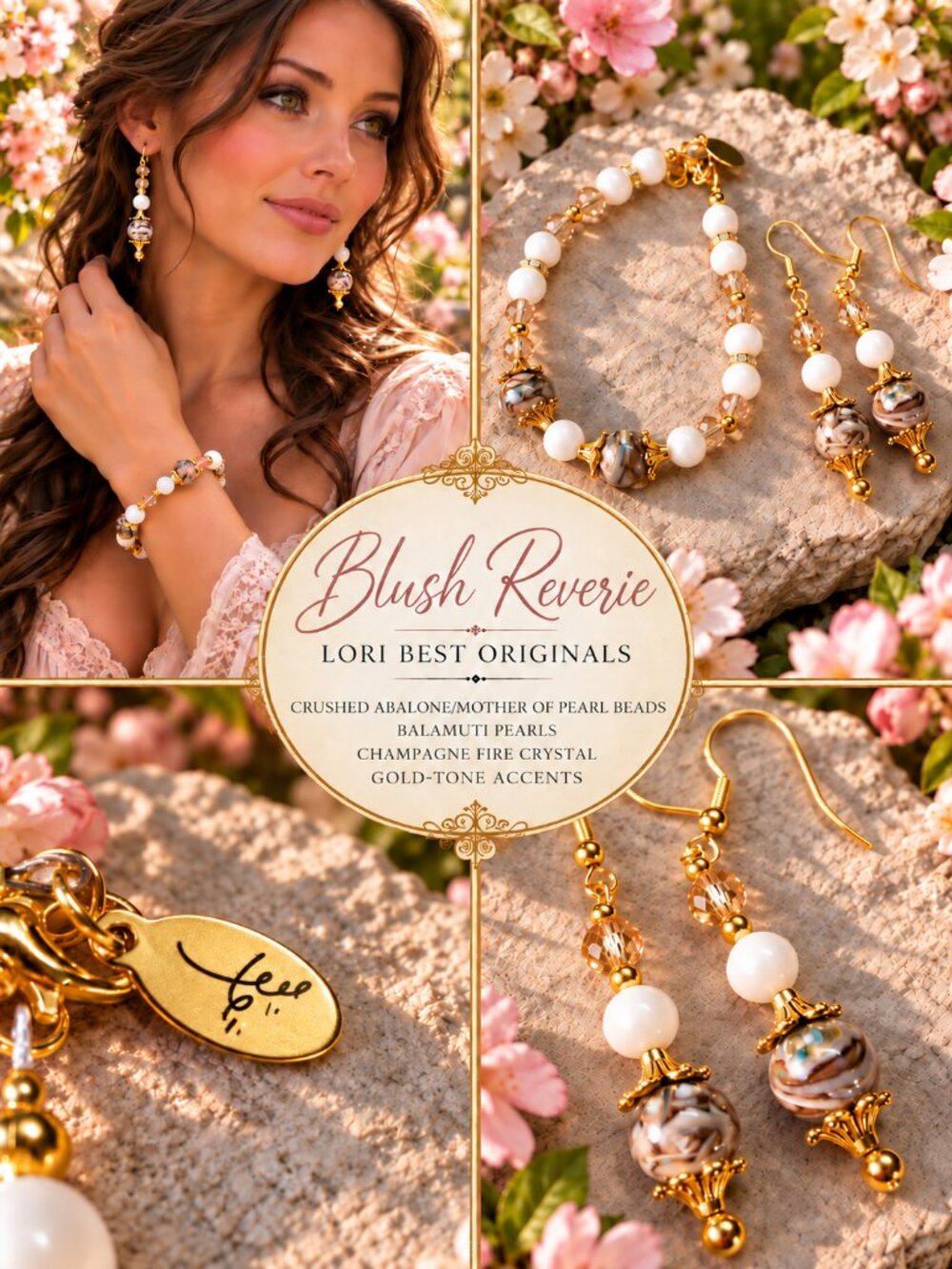 Blush Reverie – Bracelet & Earring Set "Wearable Art Beyond the Ordinary"